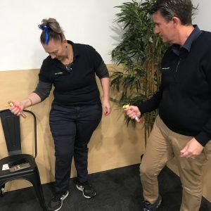 2 people doing anaphylaxis training in an individual first aid and cpr class in Ipswich