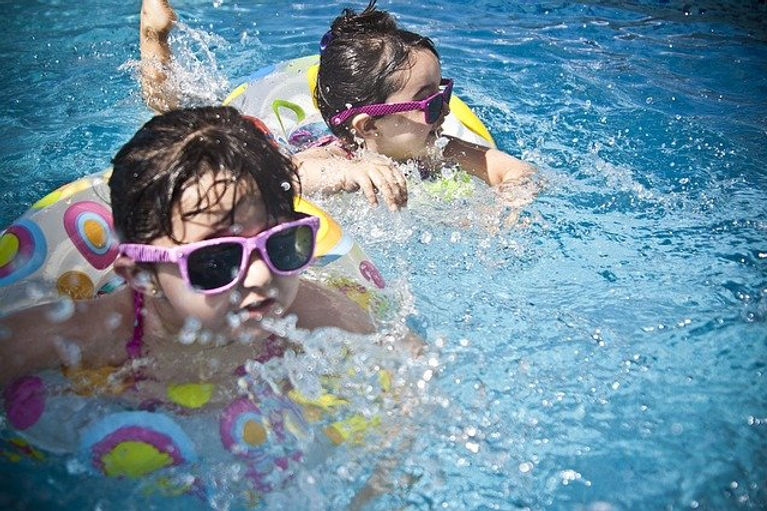 Kids in swimming pool