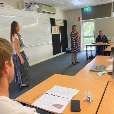 Clear and Connected Communication 2 trainers teaching clear communication in the workplace in Brisbane