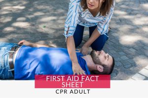 Woman performing CPR on adult man. learn the steps to perform CPR on an adult