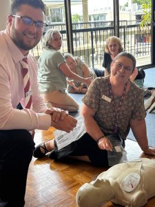 Ipswich Grammar School enjoying First Aid Training, first aid and CPR training for staff