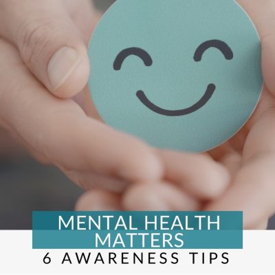 smiling face to promote mental health awareness because your mental health matters