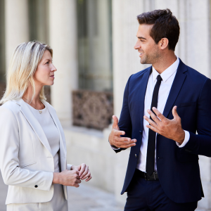2 people having clear and connected communication
