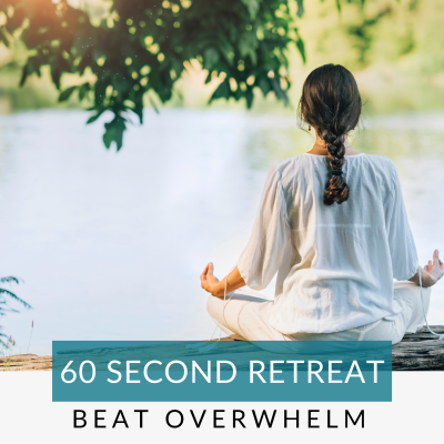 Lady doing a 60 second micro self care retreat to help with her mental health and wellbeing
