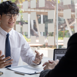 teenager at job interview. employment skills training for teenagers