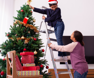 hanging directions on a christmas tree