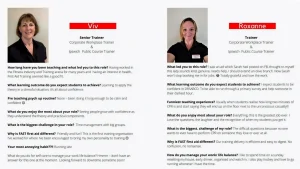 Viv and Roxanne - Our trainers