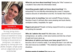 Sarah Shaw - Founder and Managing Director Workplace Training Specialists