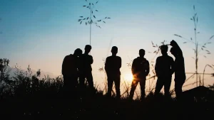 group-of-youth-at-sunset