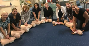 participants at a CPR training course learning cpr CPR course Ipswich